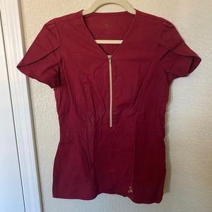 XS Burgundy Jaanuu Scrub Top